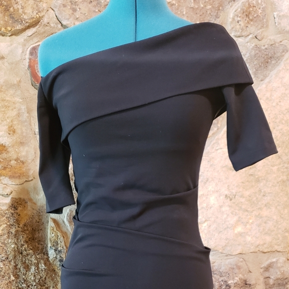 Nicole Miller Black Off Shoulder Sheath Dress - Picture 3 of 7